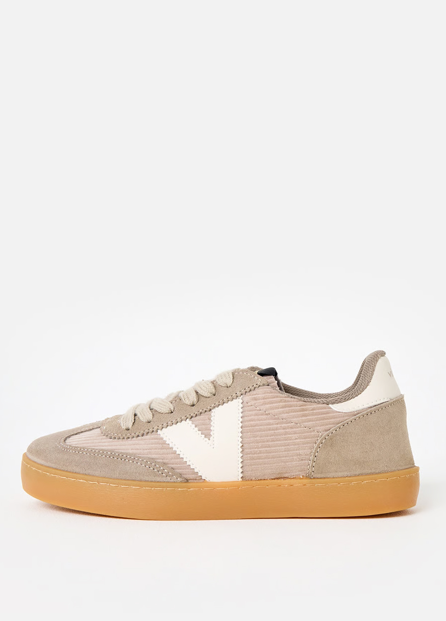 Victoria Berlin Ciclista Taupe Corduroy & Suede Trainers